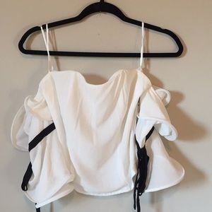 Off the shoulder bell sleeves with bow